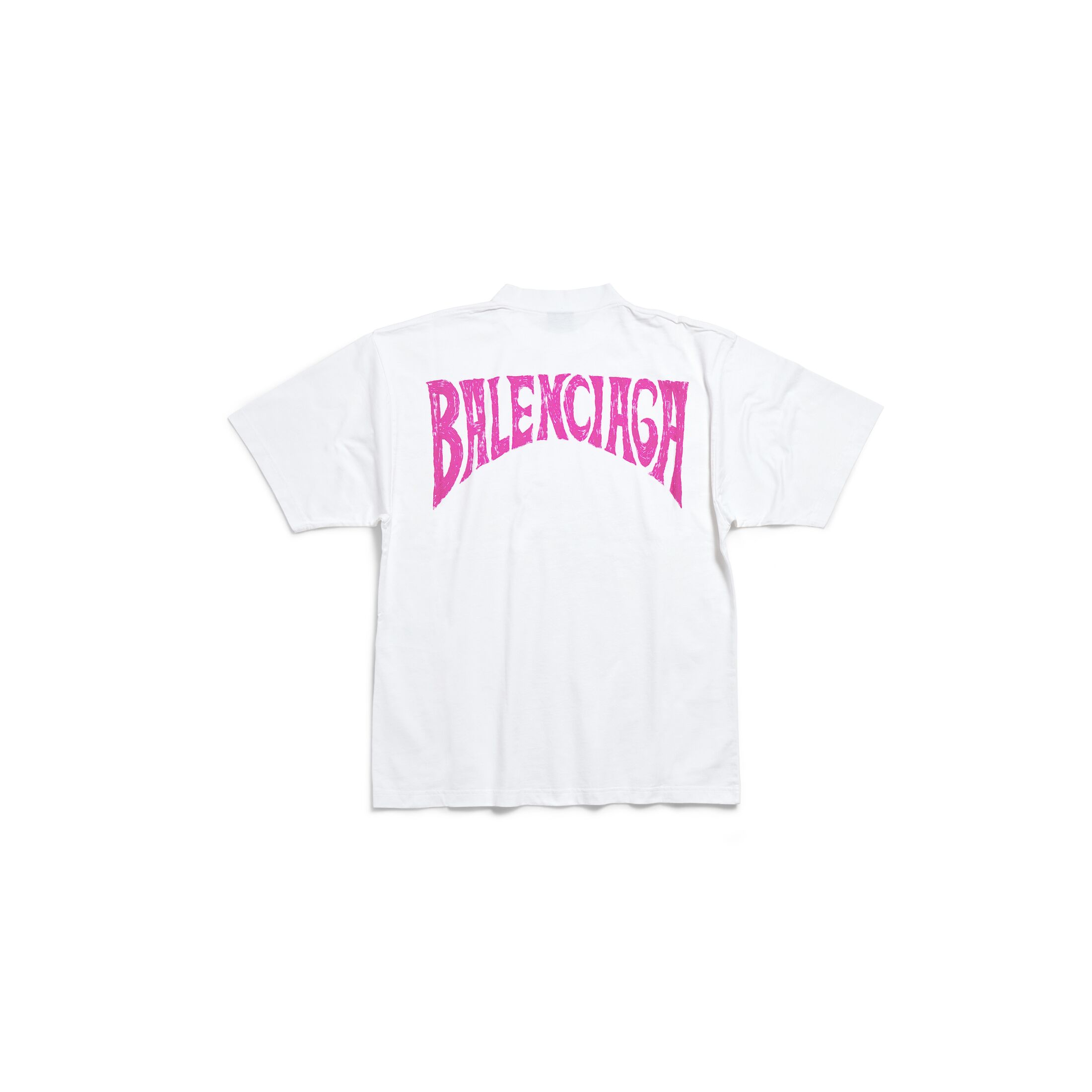 Tshirt Balenciaga Handdrawn Fit Medium pour Femme en Blanc