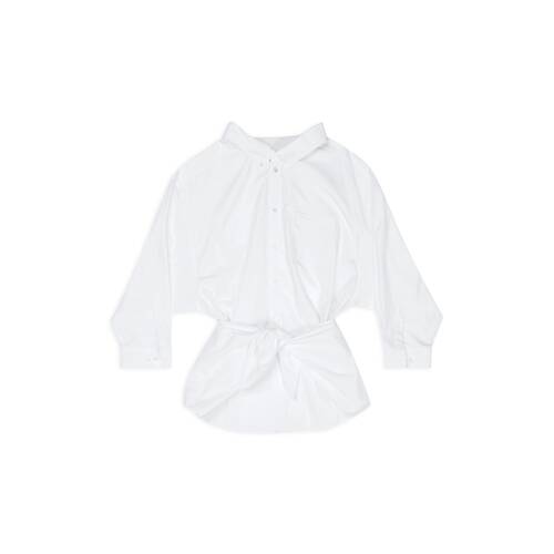 Women's Knotted Shirt in White Balenciaga US