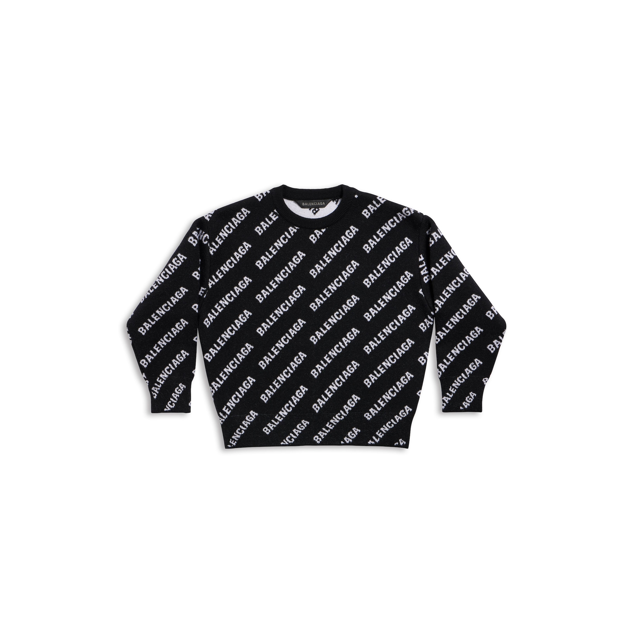 Balenciaga Kids - Bal Horizontal Allover Sweater - Black - Unisex - 2 - Wool