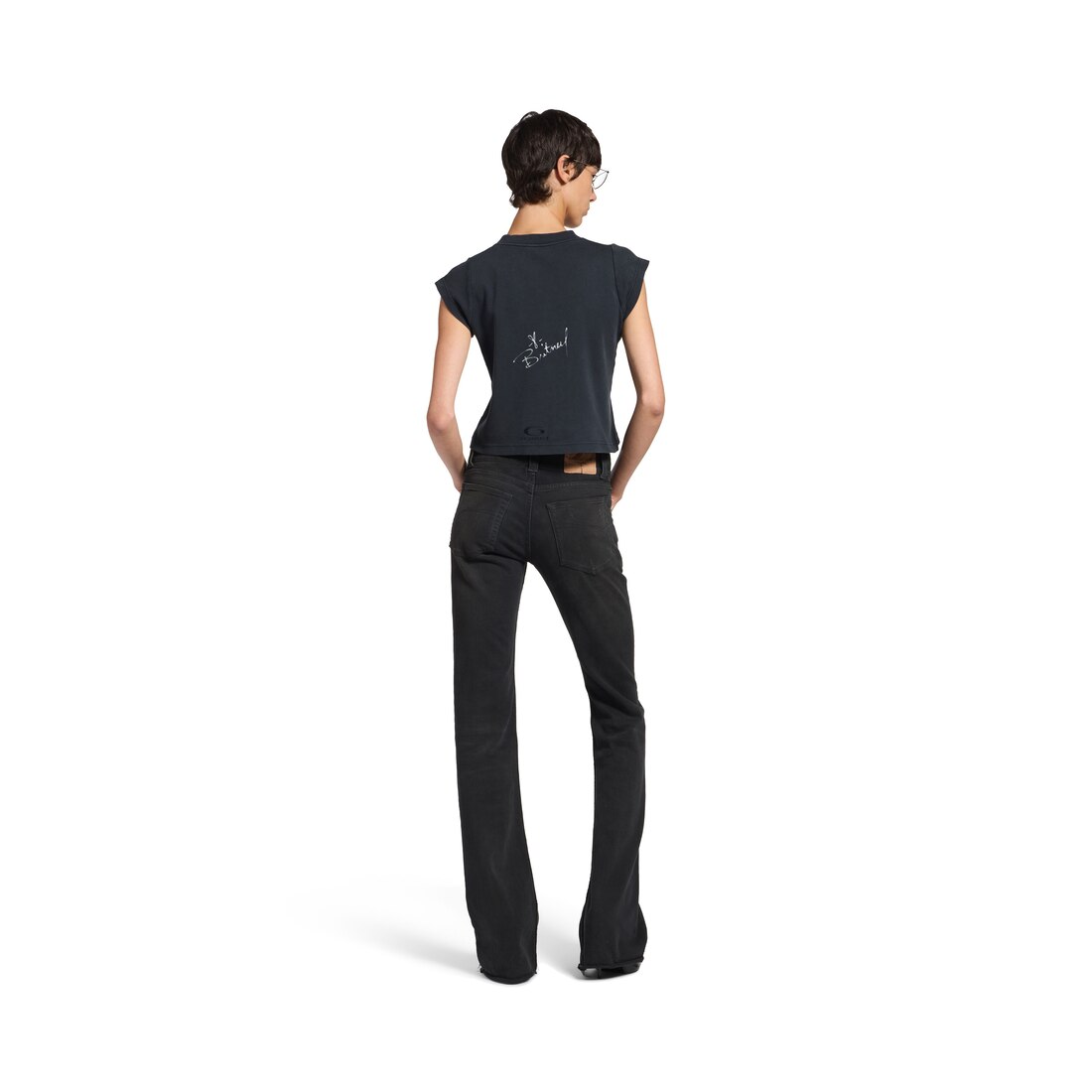 Balenciaga Music | Britney Spears Series Shrunk T-shirt in Faded Black /blue