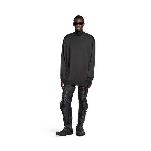 Men's Bb Balenciaga Oversized Turtleneck Sweater in Black | Balenciaga US