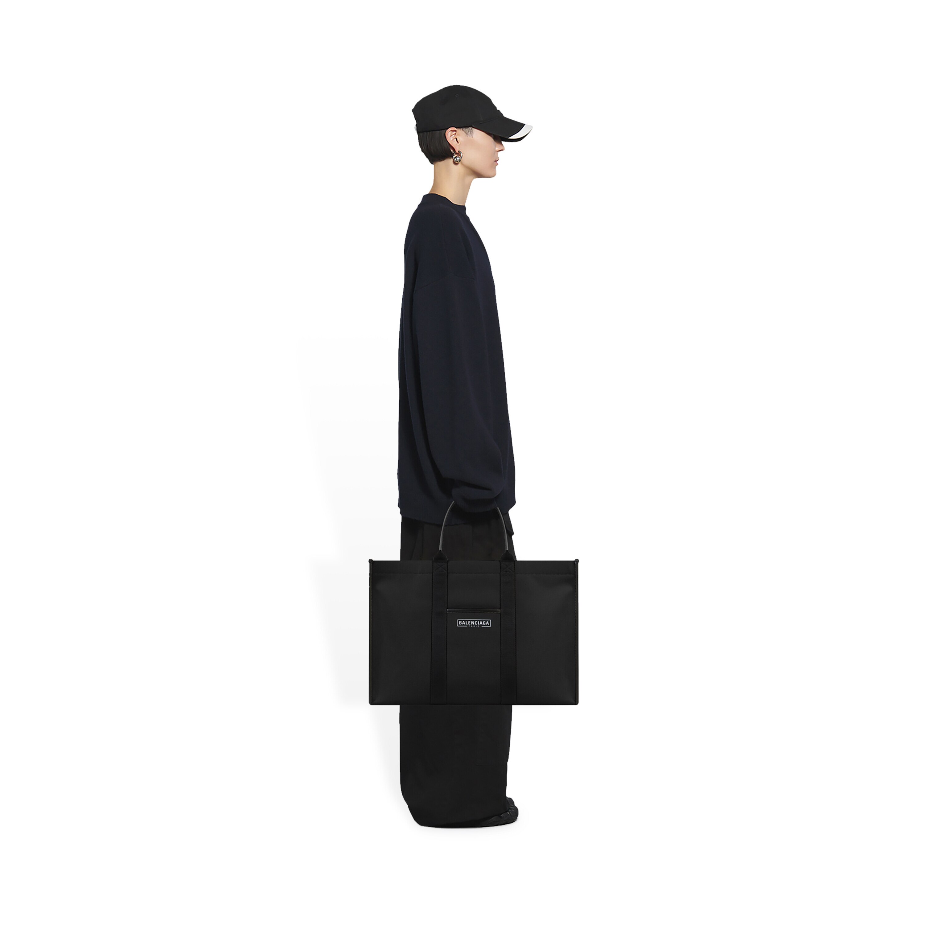 Hardware Large Tote Bag in Black | Balenciaga US