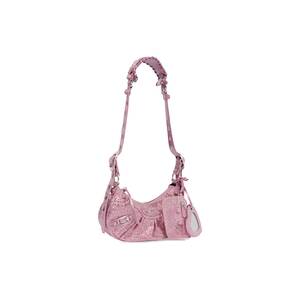 Women's Le Cagole Xs Shoulder Bag With Rhinestones in Pink | Balenciaga US