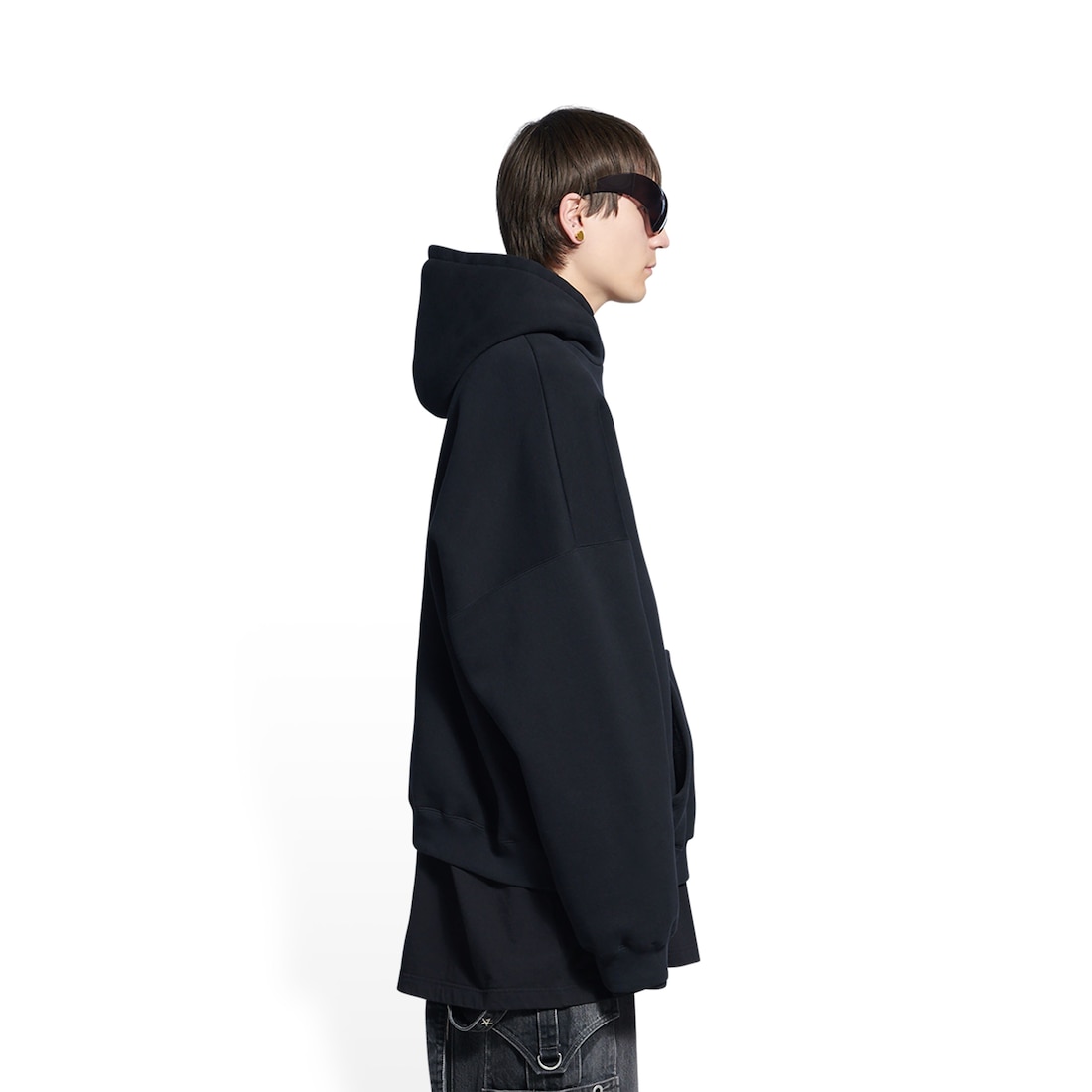 Men's Maison Balenciaga Hoodie Wide Fit in Black