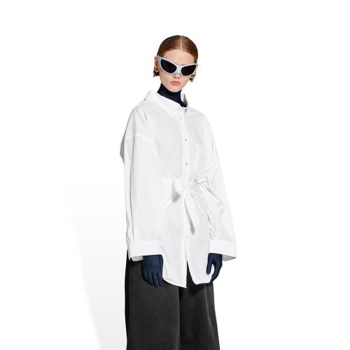 Women's Knotted Shirt in White | Balenciaga US