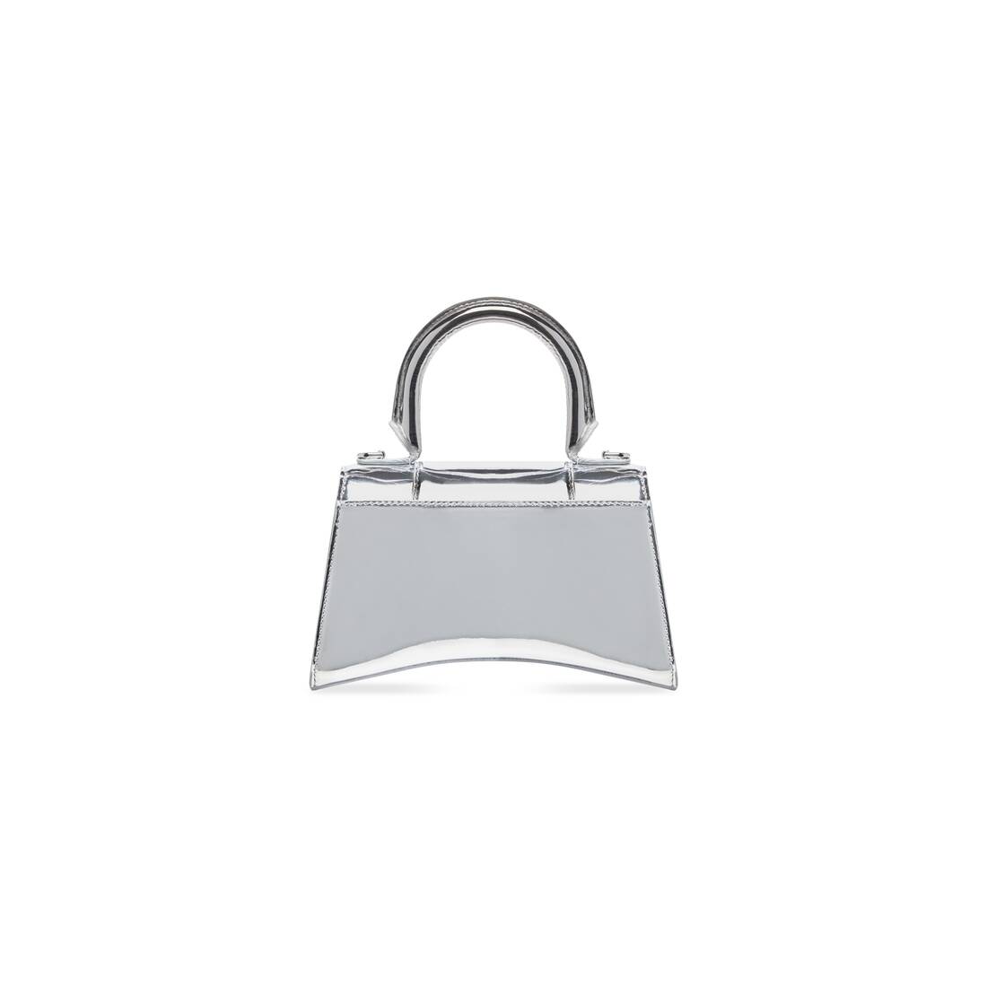 Women's Hourglass Xs Handbag Mirror Effect in Silver | Balenciaga US