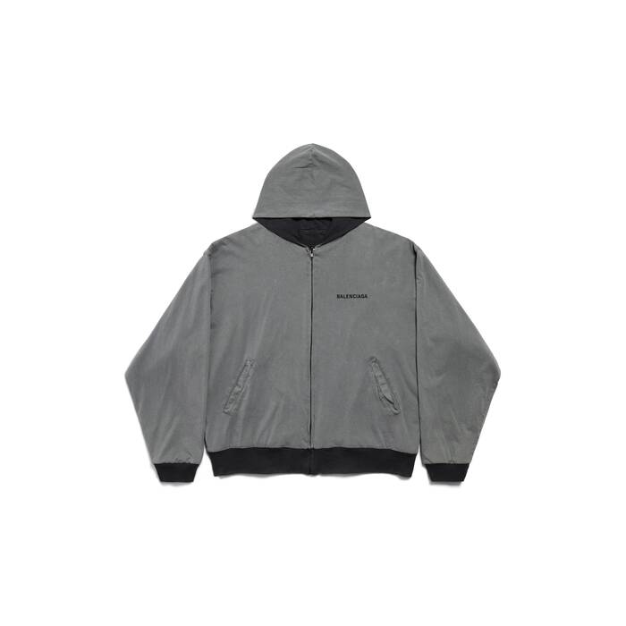 balenciaga back reversible zip-up hoodie