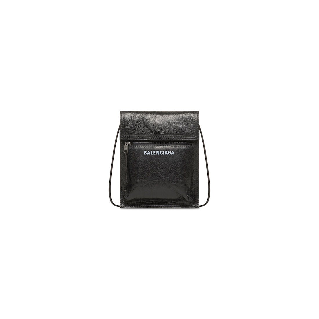 Men's Explorer Small Pouch With Strap in Black | Balenciaga US