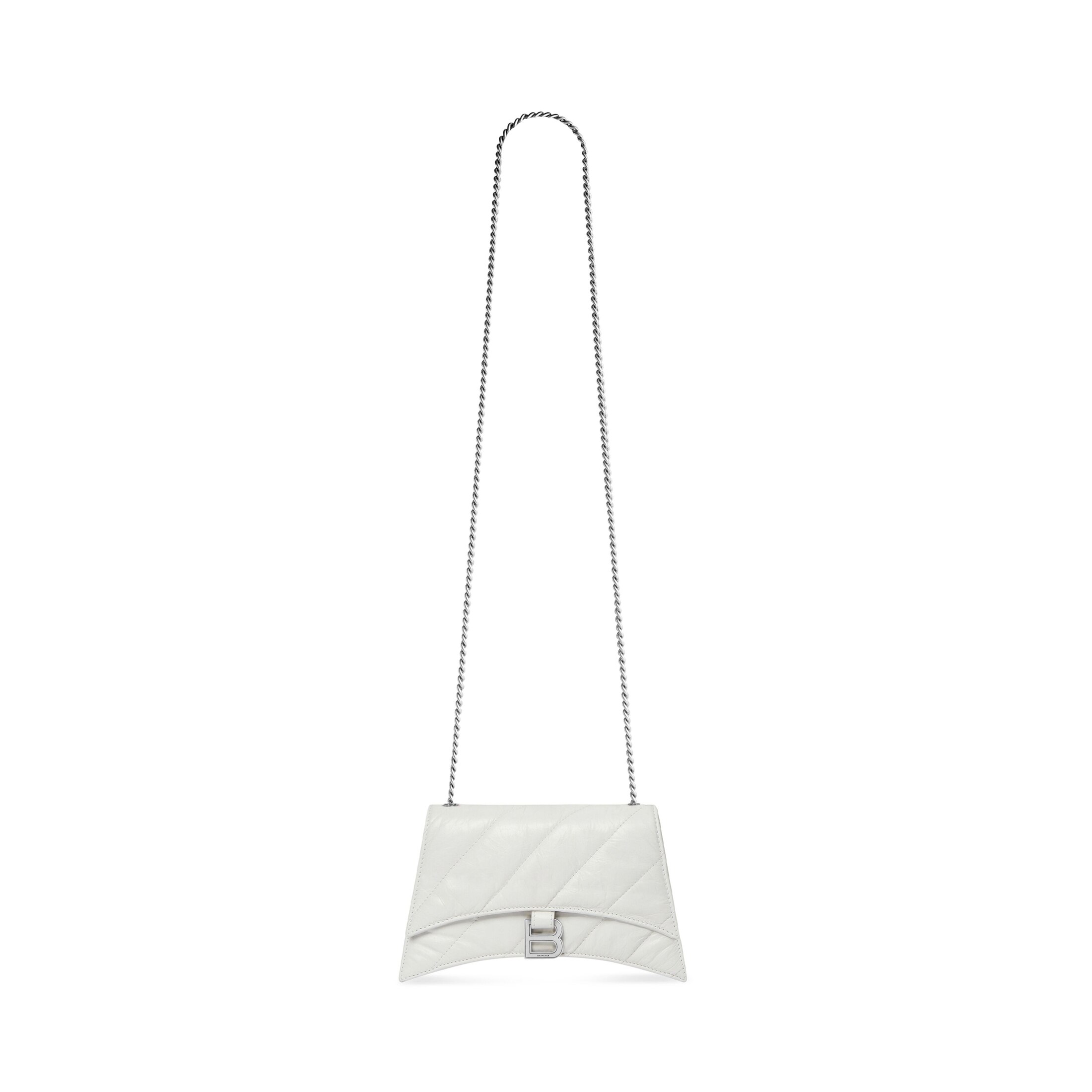 Balenciaga Sac Avec Chaîne Crush Modèle XS Matelassé - Blanc - Femme - Cuir De Veau