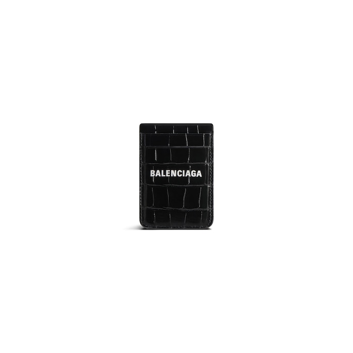 cash magnet card holder crocodile embossed