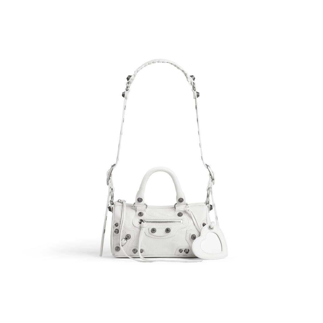 Le Cagole Mini Leather Duffel Bag in White - Balenciaga