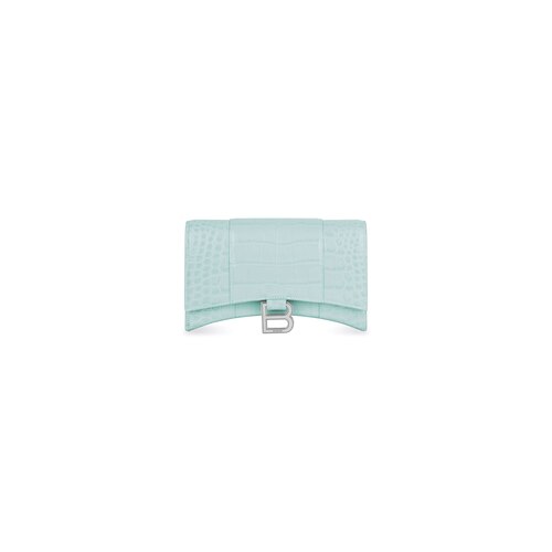 hourglass wallet on chain crocodile embossed