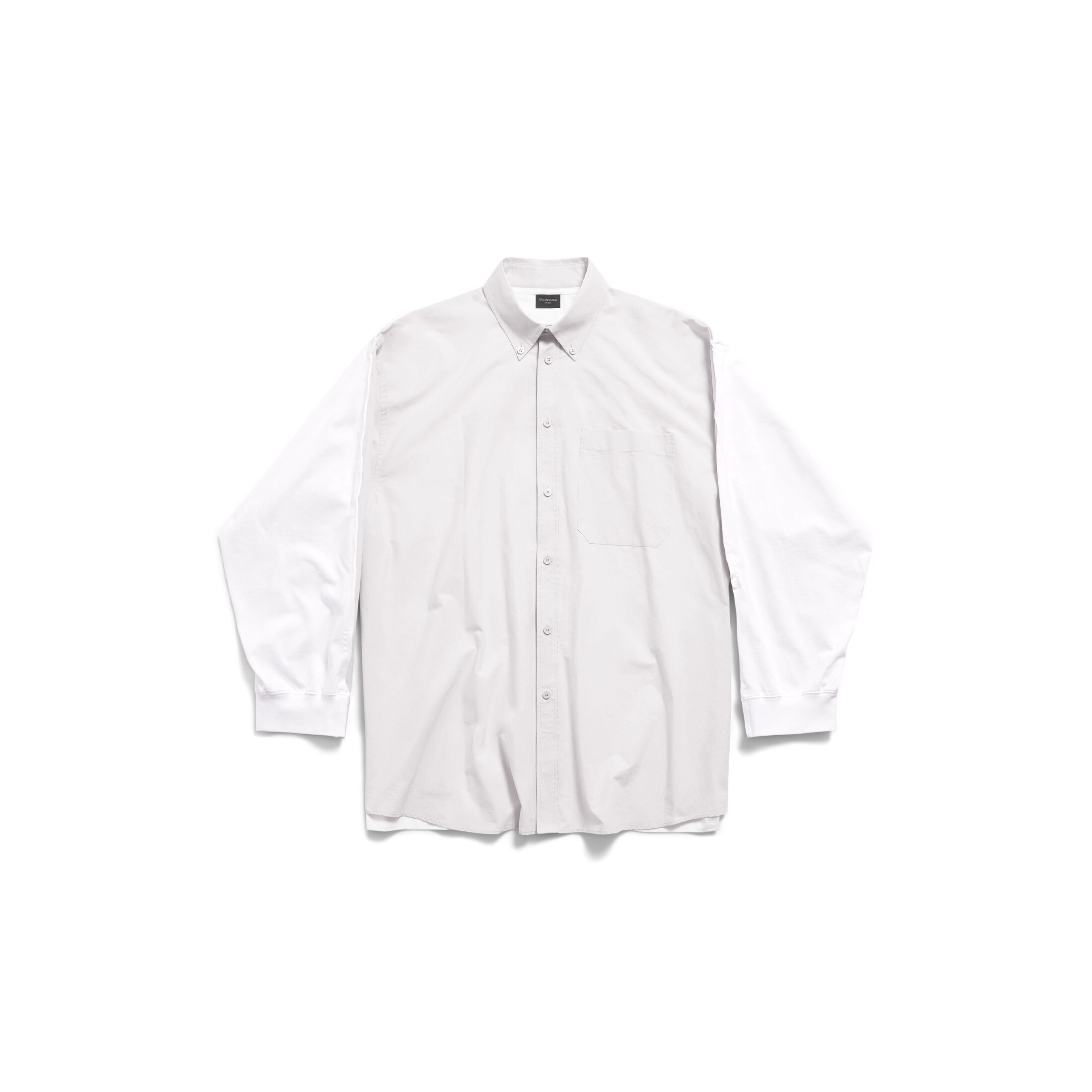 Balenciaga Camicia Hybrid 3B Sports Icon Oversize - Bianco - Uomo - 4 - Cotone