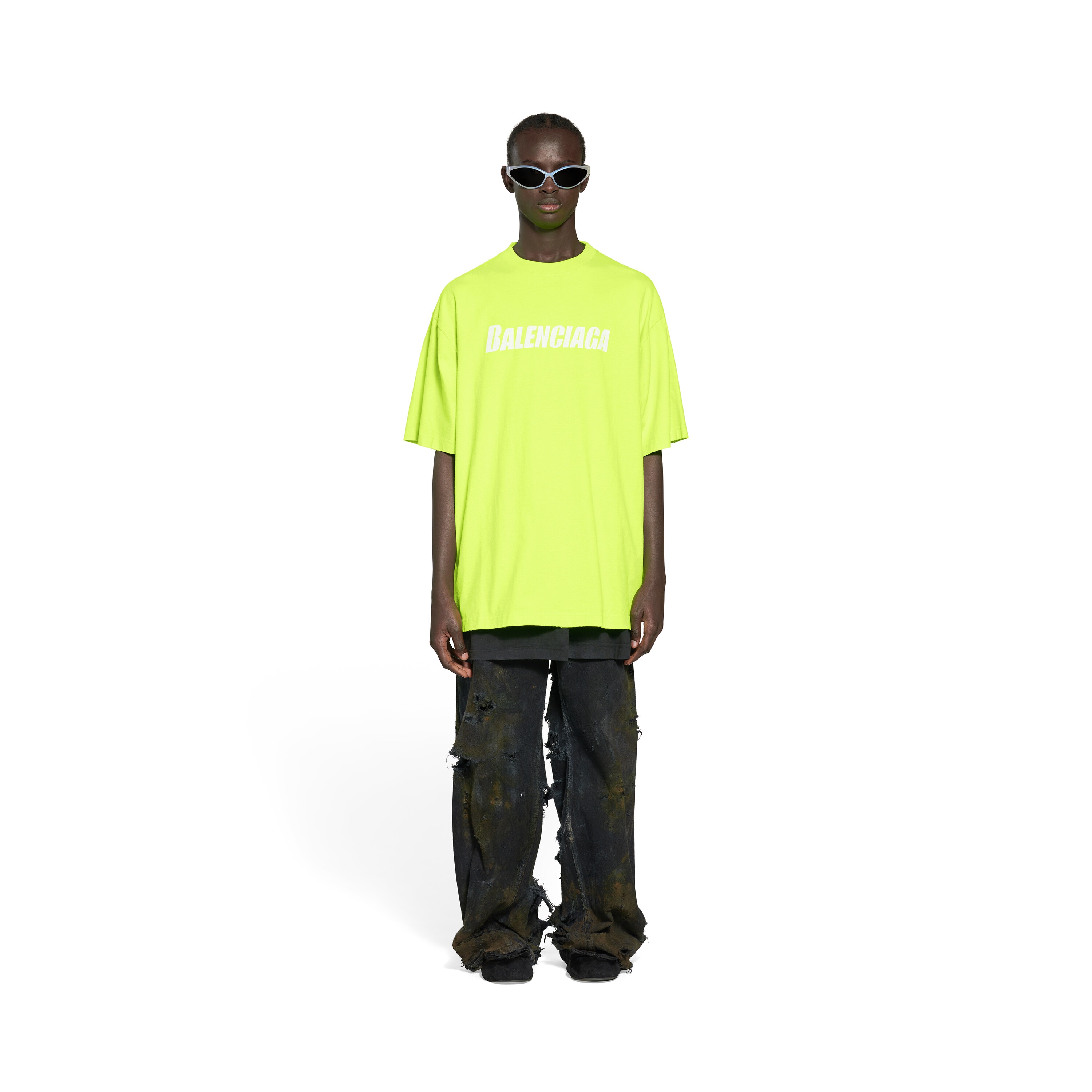 Balenciaga neon yellow t shirt Clearance