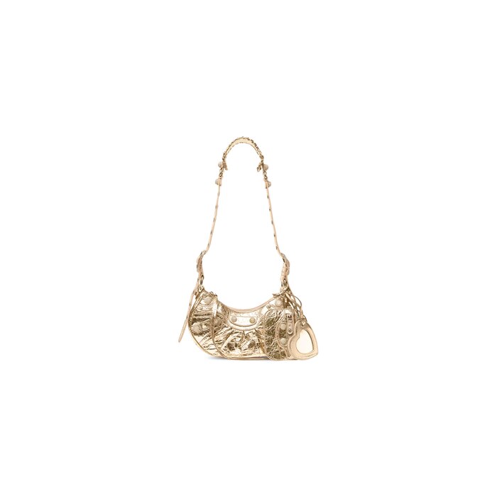 borsetta a tracolla le cagole xs bag metallizzata con strass