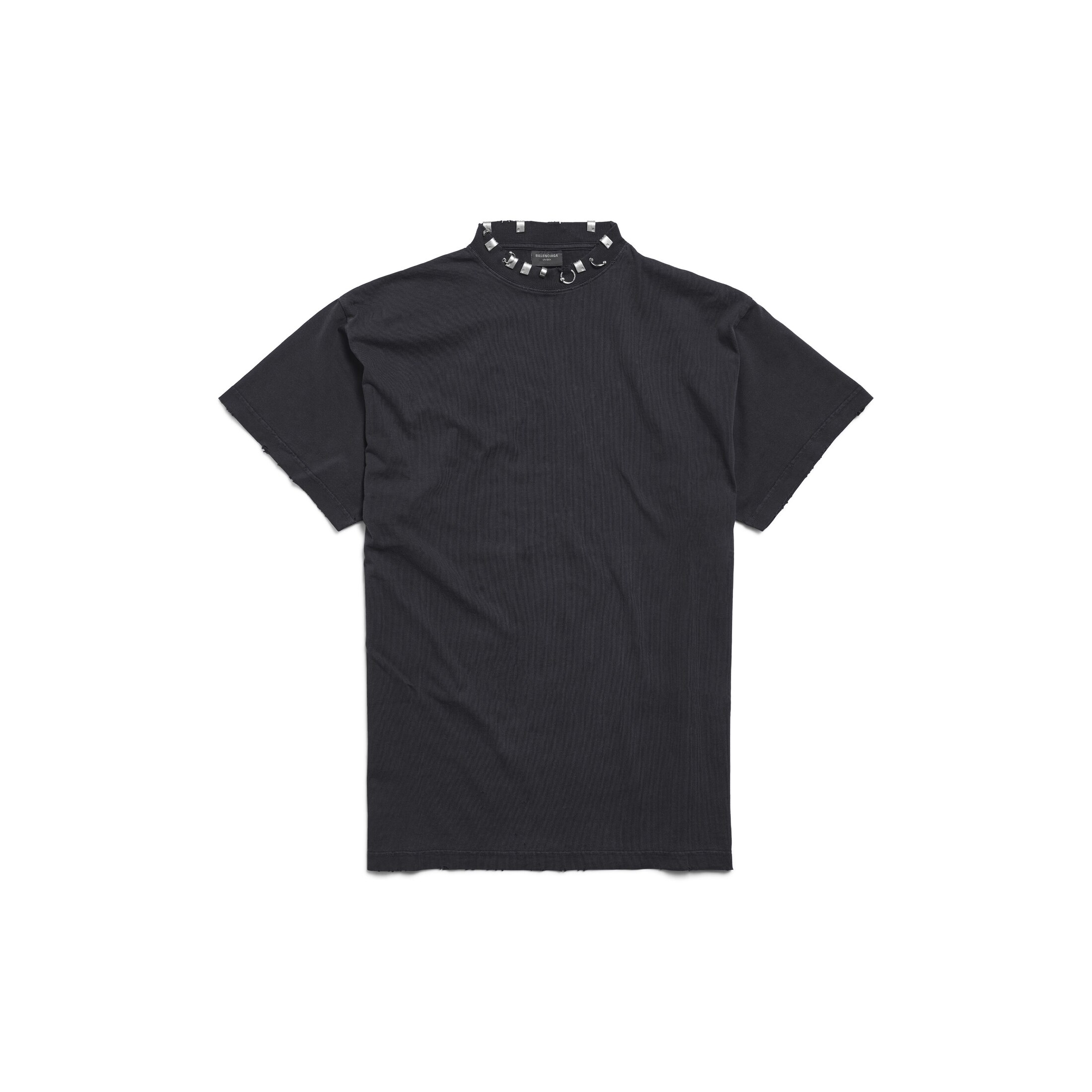 Balenciaga Pierced T-Shirt Oversized - Black - Unisex - - Cotton
