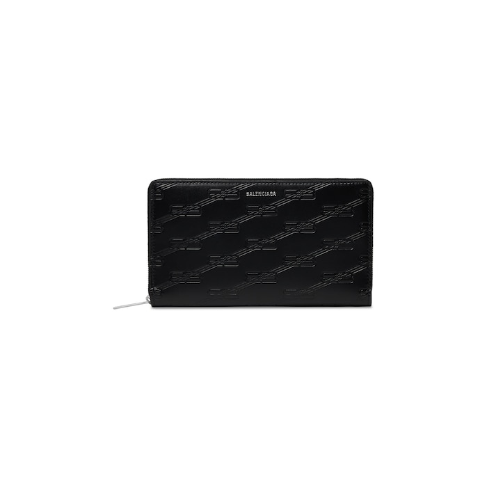 embossed monogram コンチネンタル zip ウォレット boxカーフスキン