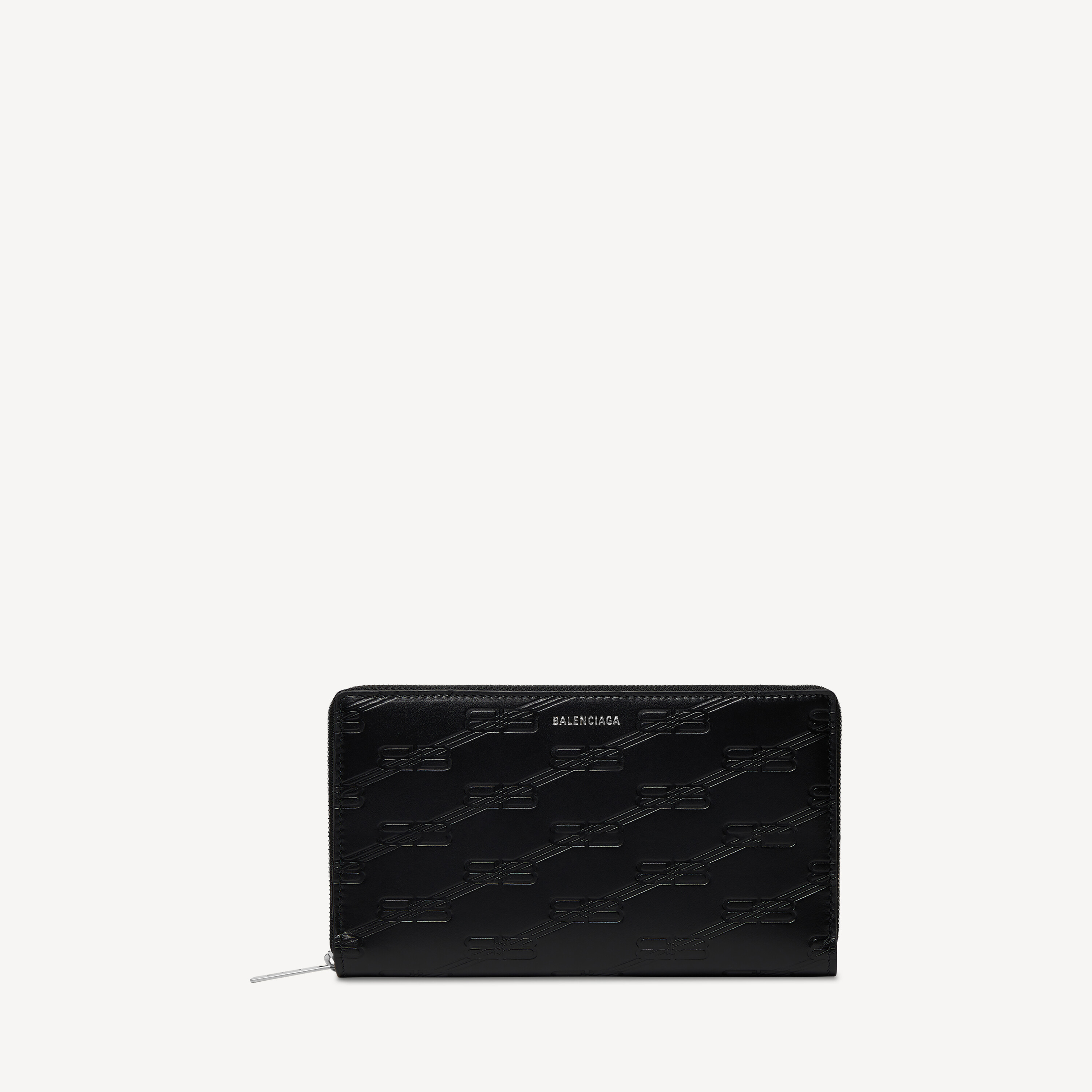 Balenciaga embossed monogram コンチネンタル zip ウォレット boxカーフスキン