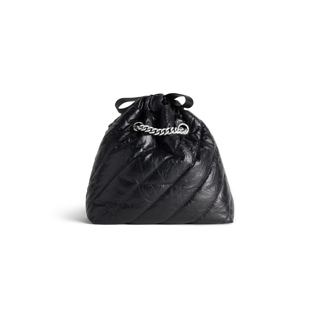 Women's Crush Small Tote Bag Quilted in Black