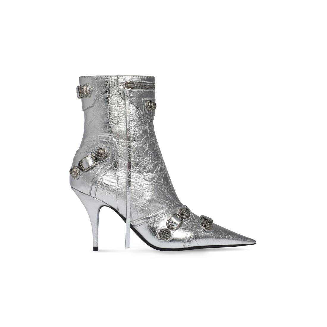 Women's Cagole 90mm Bootie Metallized in Silver | Balenciaga US