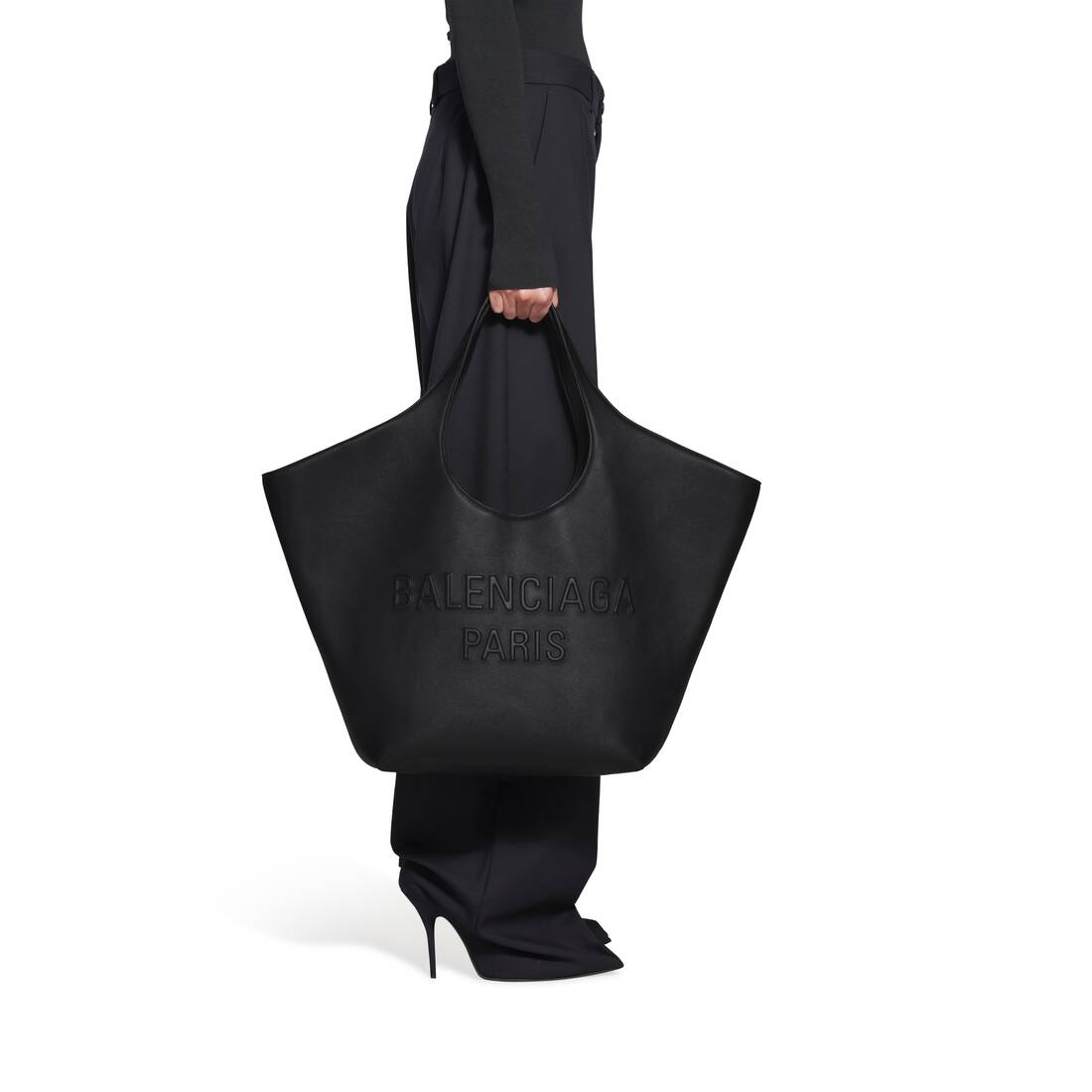 Balenciaga  Cabas Small Canvas Tote Bag  Womens  Black Cream pour femmes