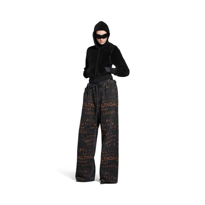 bleachy allover oversized baggy pants