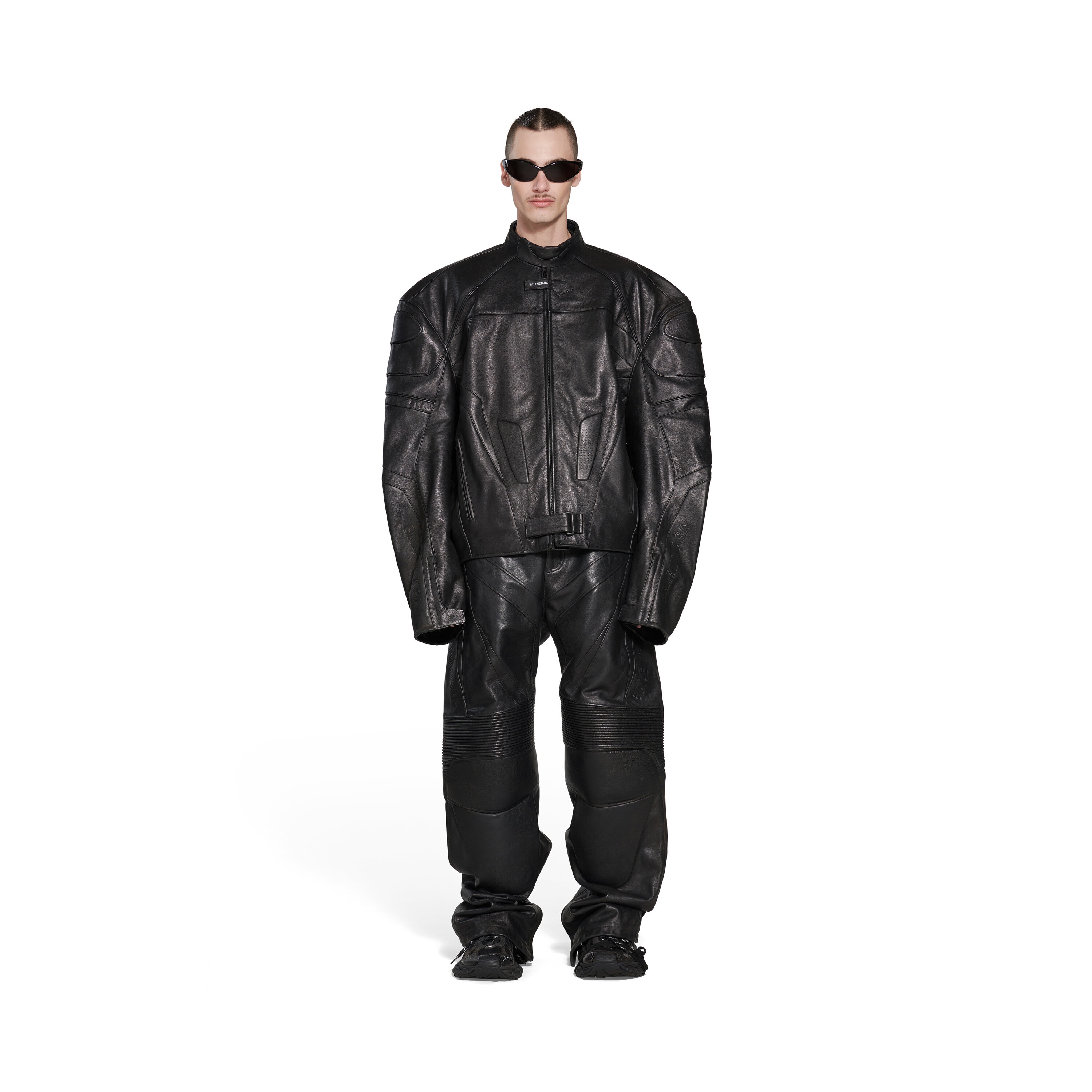 Men's Oversized Biker Jacket in Black | Balenciaga US