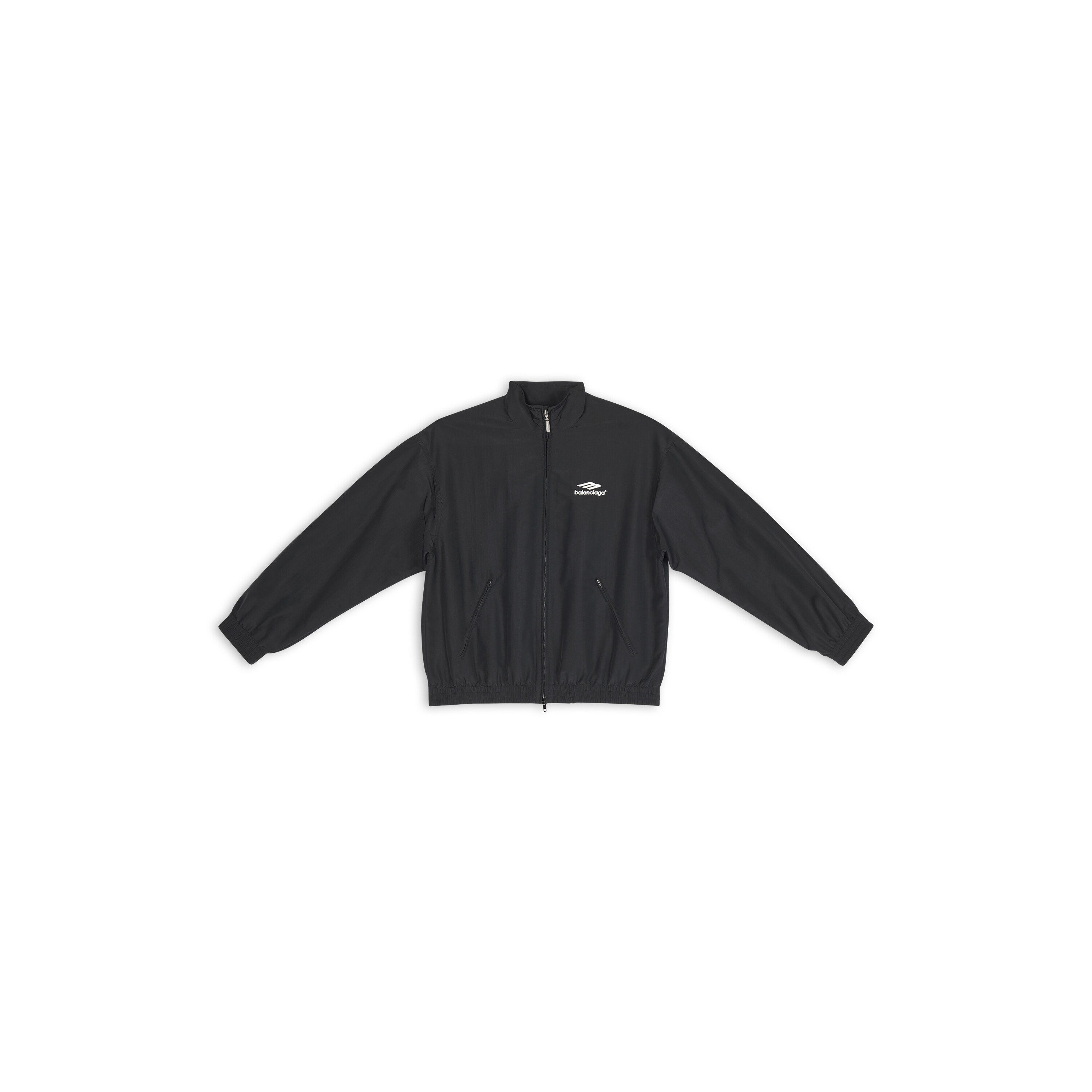Men's 3b Sports Icon Small Fit Tracksuit Jacket in Black | Balenciaga NL