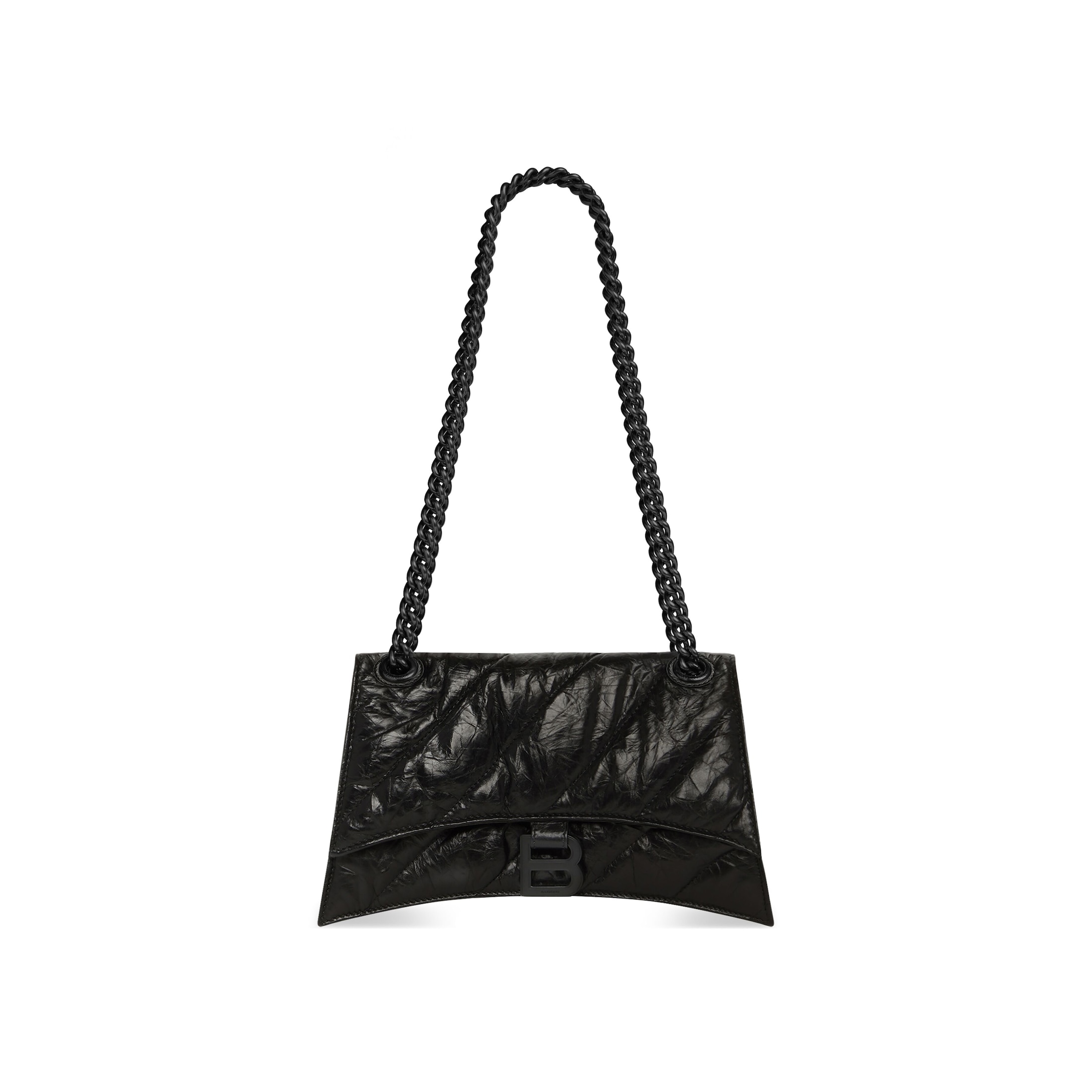 Balenciaga Crush Small Chain Bag Quilted - Black - Woman - Calfskin