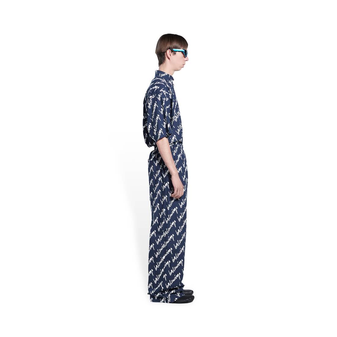Men's New Scribble Pyjama Pants in Indigo | Balenciaga United States EN - Image 4