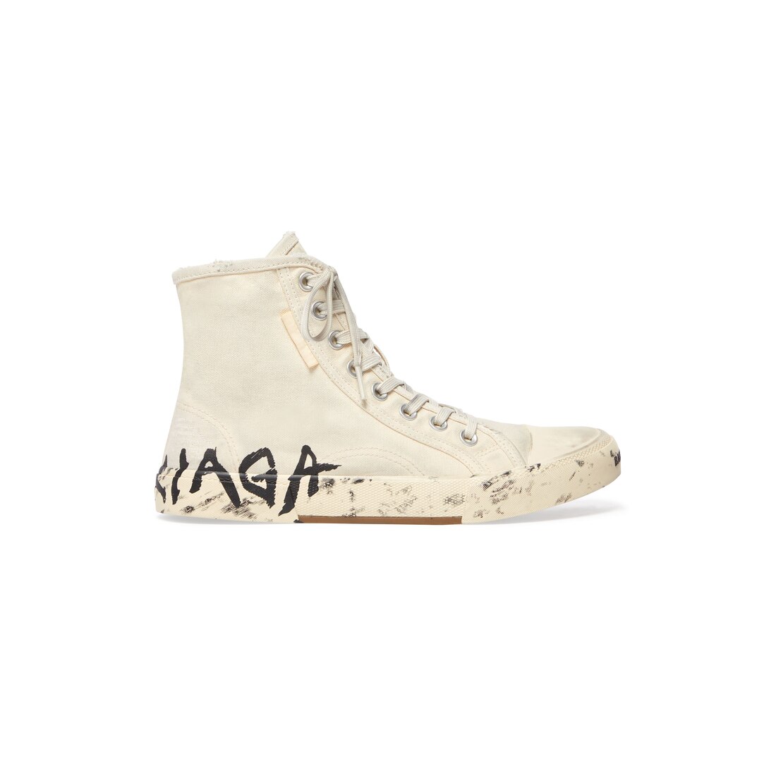 Men's Paris High Top Graffiti Sneaker in White