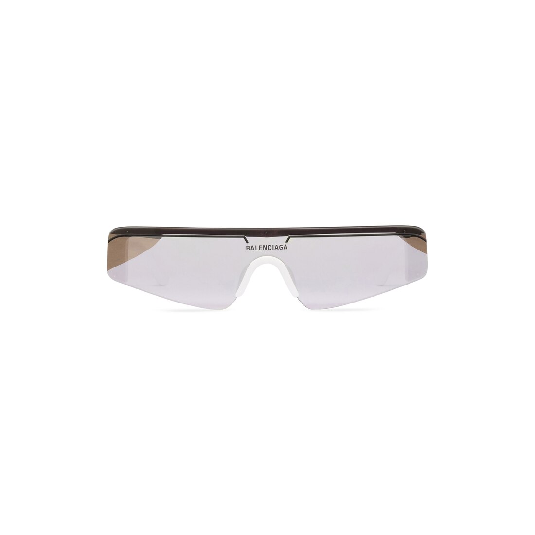 Ski Rectangle Sunglasses in White/silver