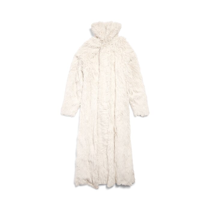 synthetic furry maxi coat