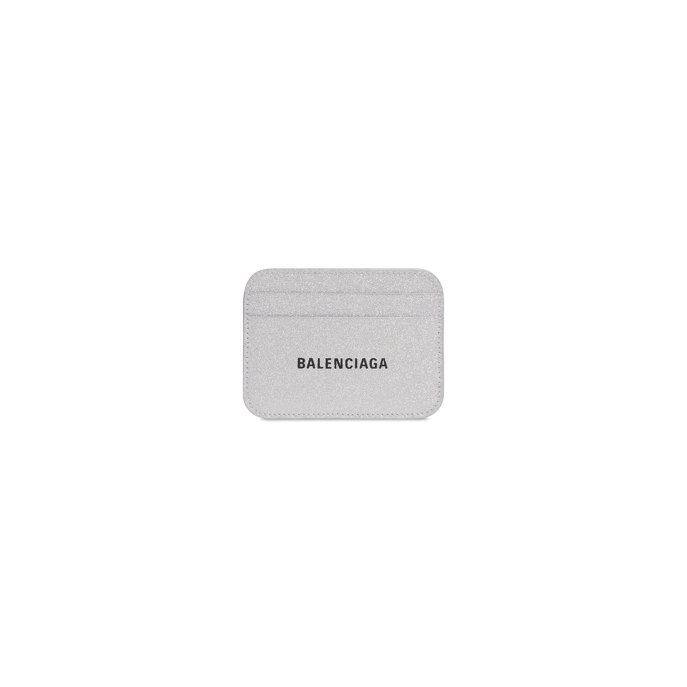 Balenciaga Cash Card Holder Sparkling Fabric - Silver - Woman - Polyurethane, Polyester