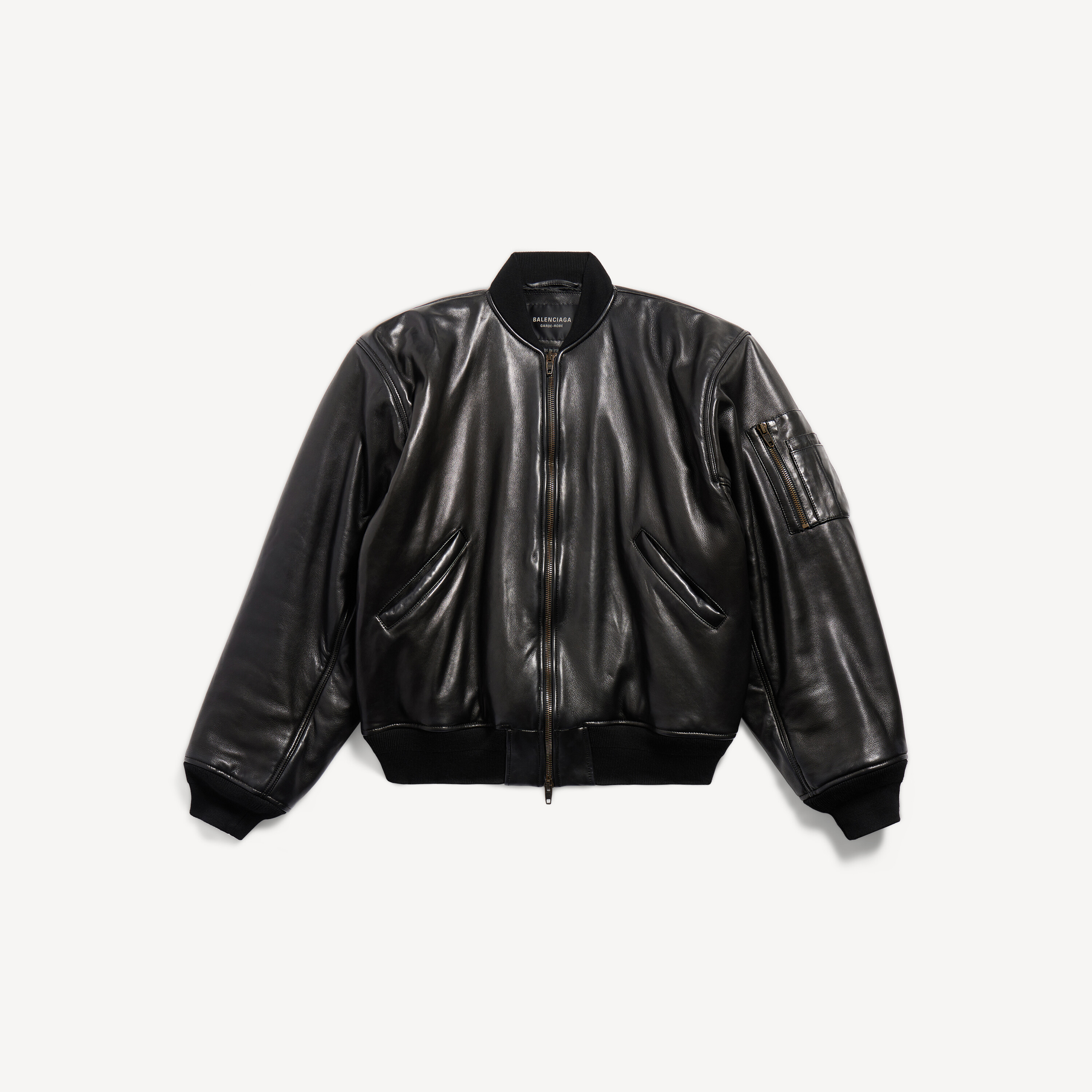 ジャケット・アウター 24aw balenciaga garderobe leather bomber Jaqueta bomber em couro