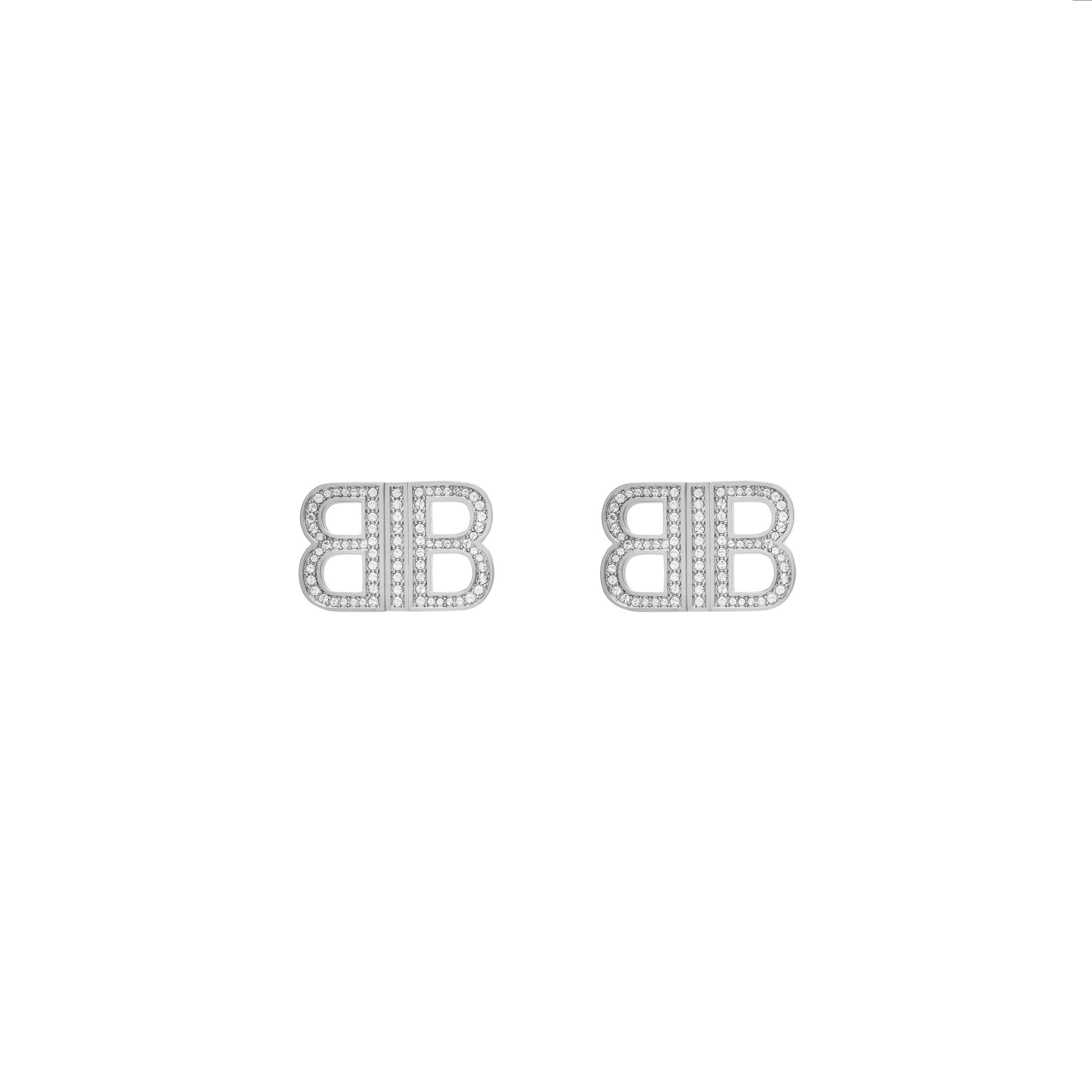 Balenciaga BB 2.0 XS Earrings - Silver - Women's - Brass, Glass