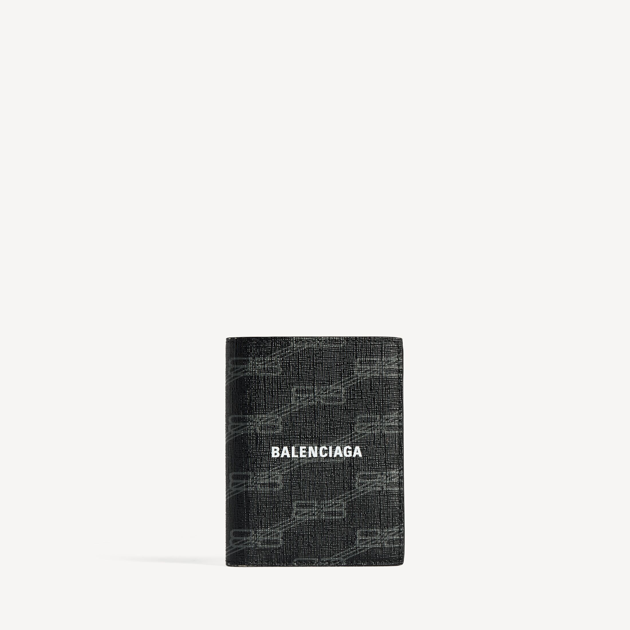 Balenciaga Cartera Vertical Plegable Signature En Lona Revestida BB Monogram - Negro - Hombre -Poliuretano, Poliéster, Algodón