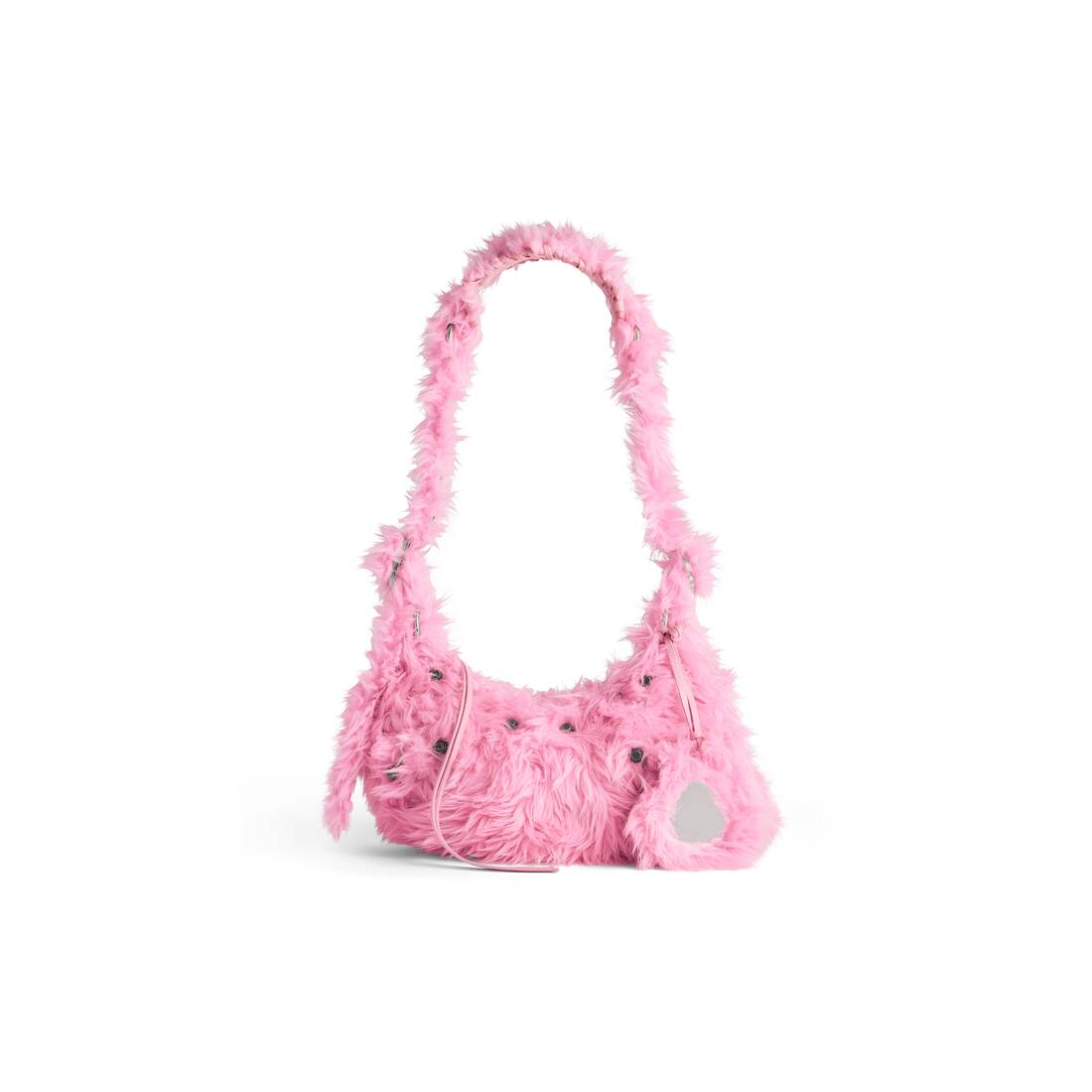 Women's Le Cagole Xs Shoulder Bag Fake Fur in Pink | Balenciaga US