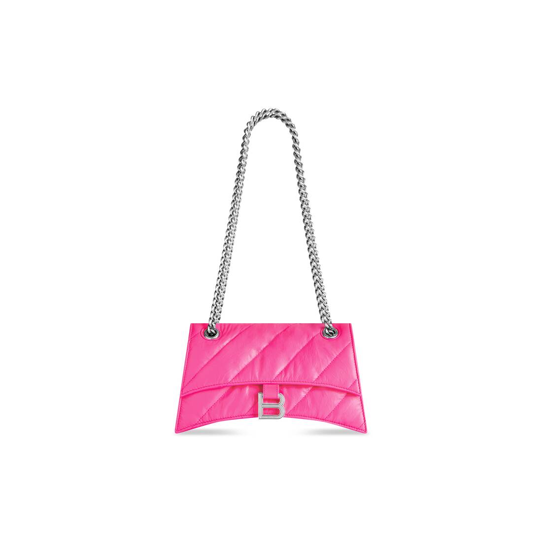 Crush Small Quilted Leather Shoulder Bag in Pink - Balenciaga