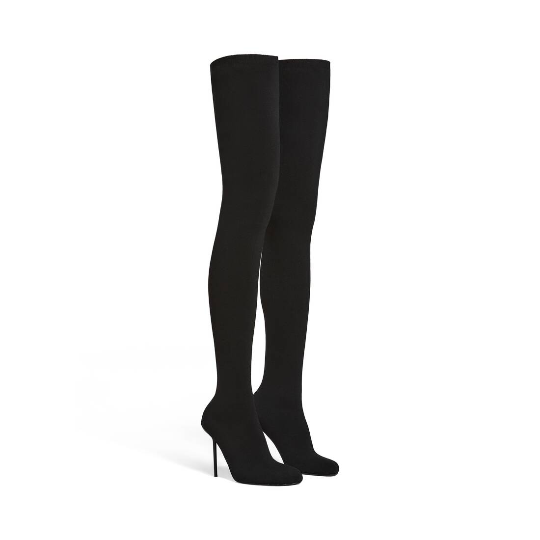 Balenciaga abstract-heel thigh boots - Black