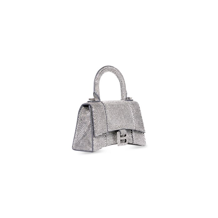 Shop BALENCIAGA Women's hourglass mini top handle bag with chain