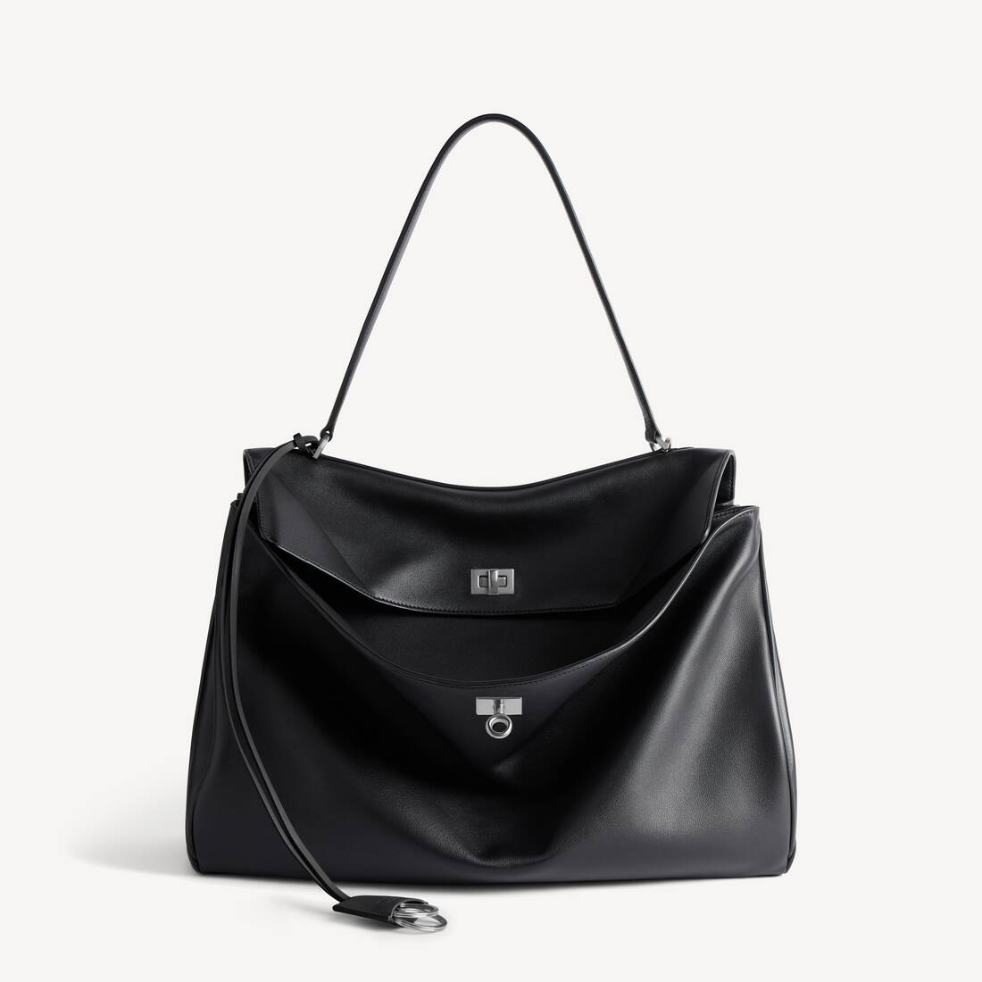 발렌시아가 여성 블랙 로데오 라지 핸드백 7897442AA4U1000