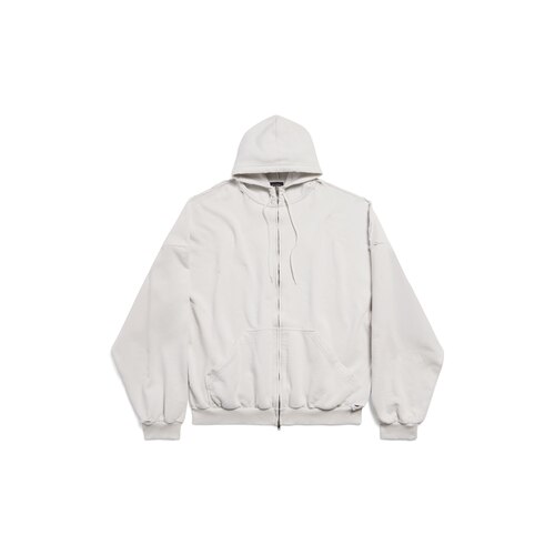 security tape zip-up hoodie large fit