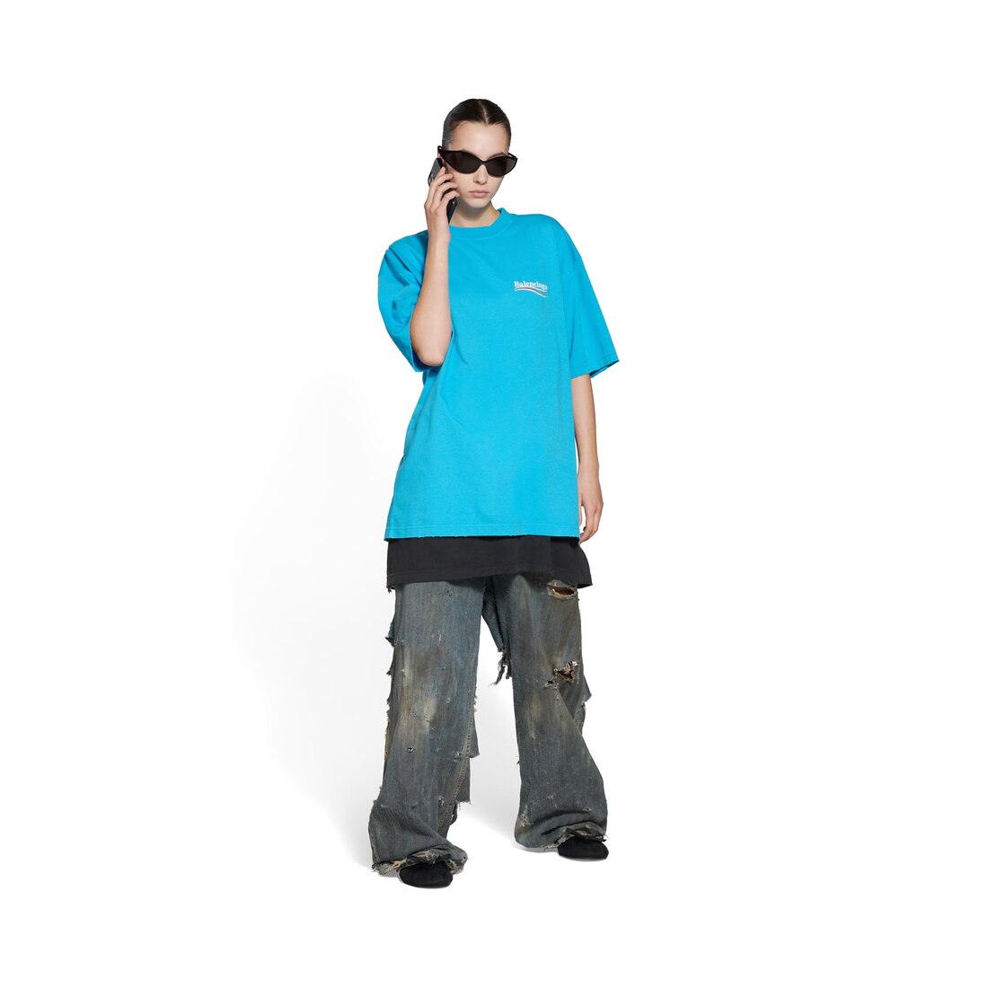 balenciaga campaign tee blue