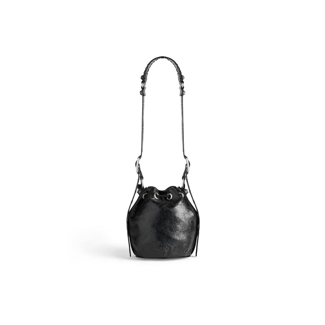 Balenciaga Women's Le Cagole Xs Bucket Bag Bb Monogram Denim - Black