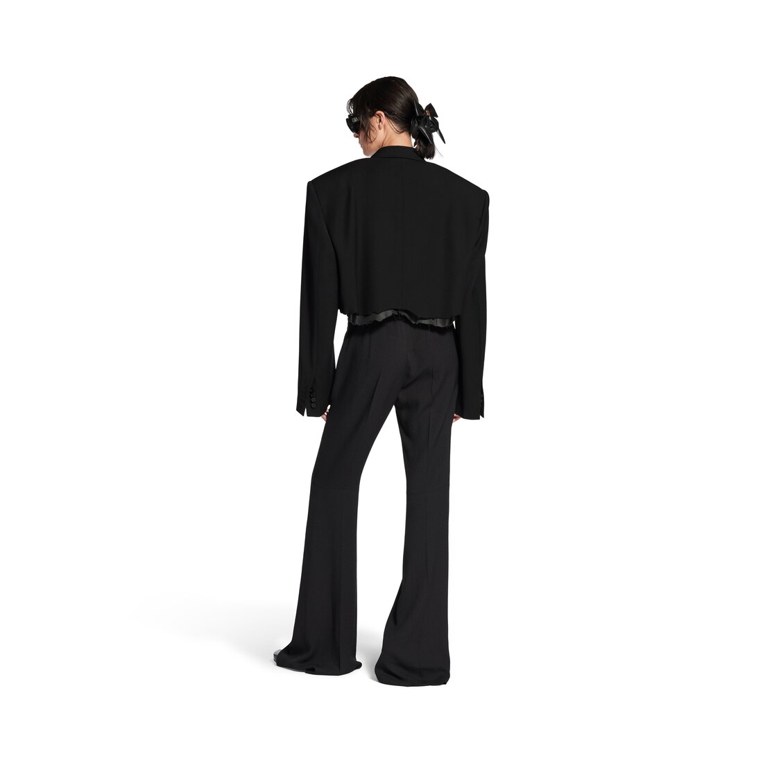 Women's Cut Off Single Breasted Jacket in Black | Balenciaga US