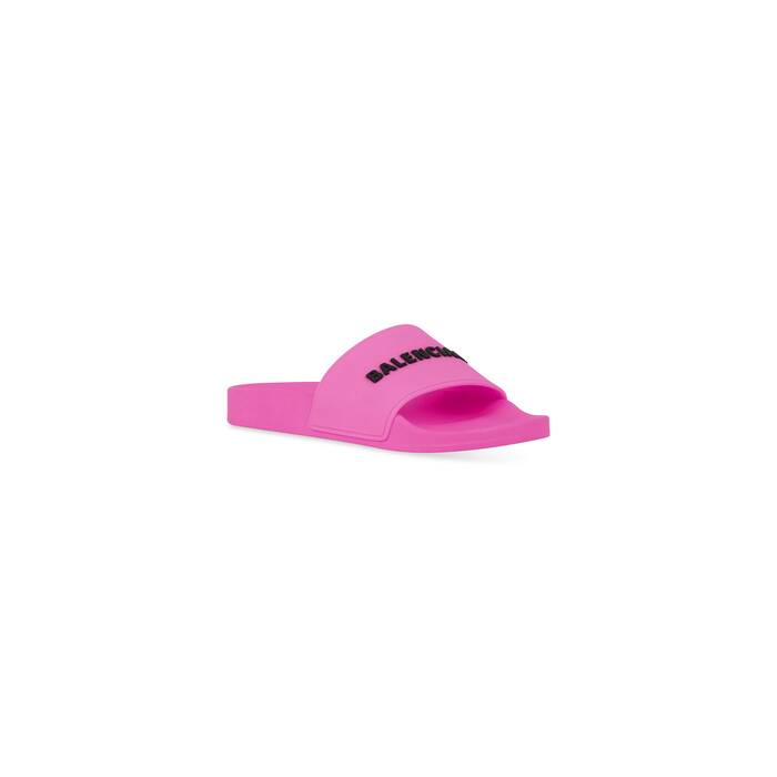 Women's Pool Slide Sandal in Fluo Pink Balenciaga US