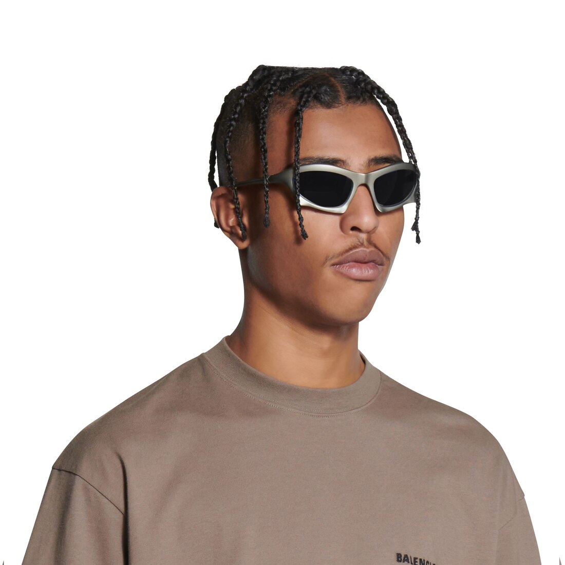 Bat Rectangle Sunglasses in Silver | Balenciaga US