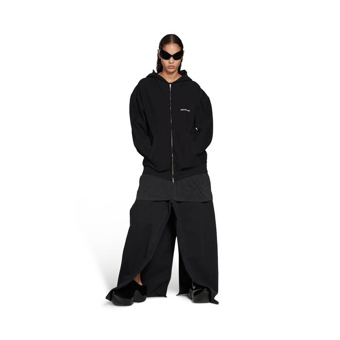 Balenciaga Gym Wear Zip Up Hoodie  Black  Garmentory