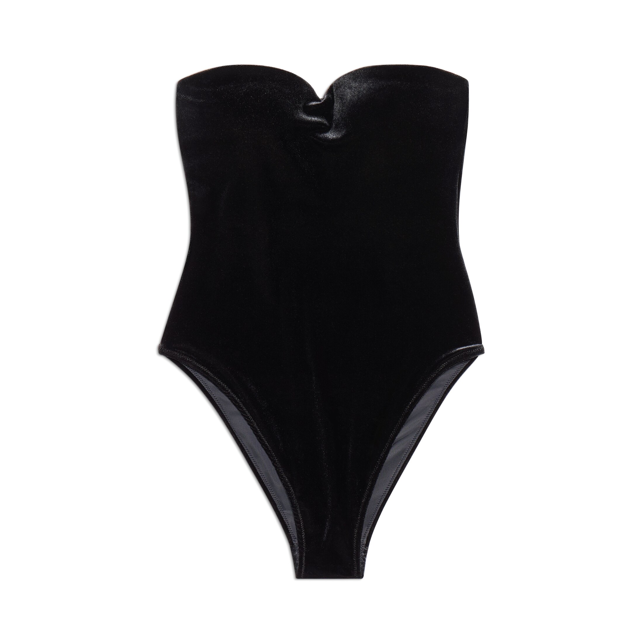 Balenciaga Sweetheart Neck Swimsuit - Black - Woman - L - Polyester & Elastane